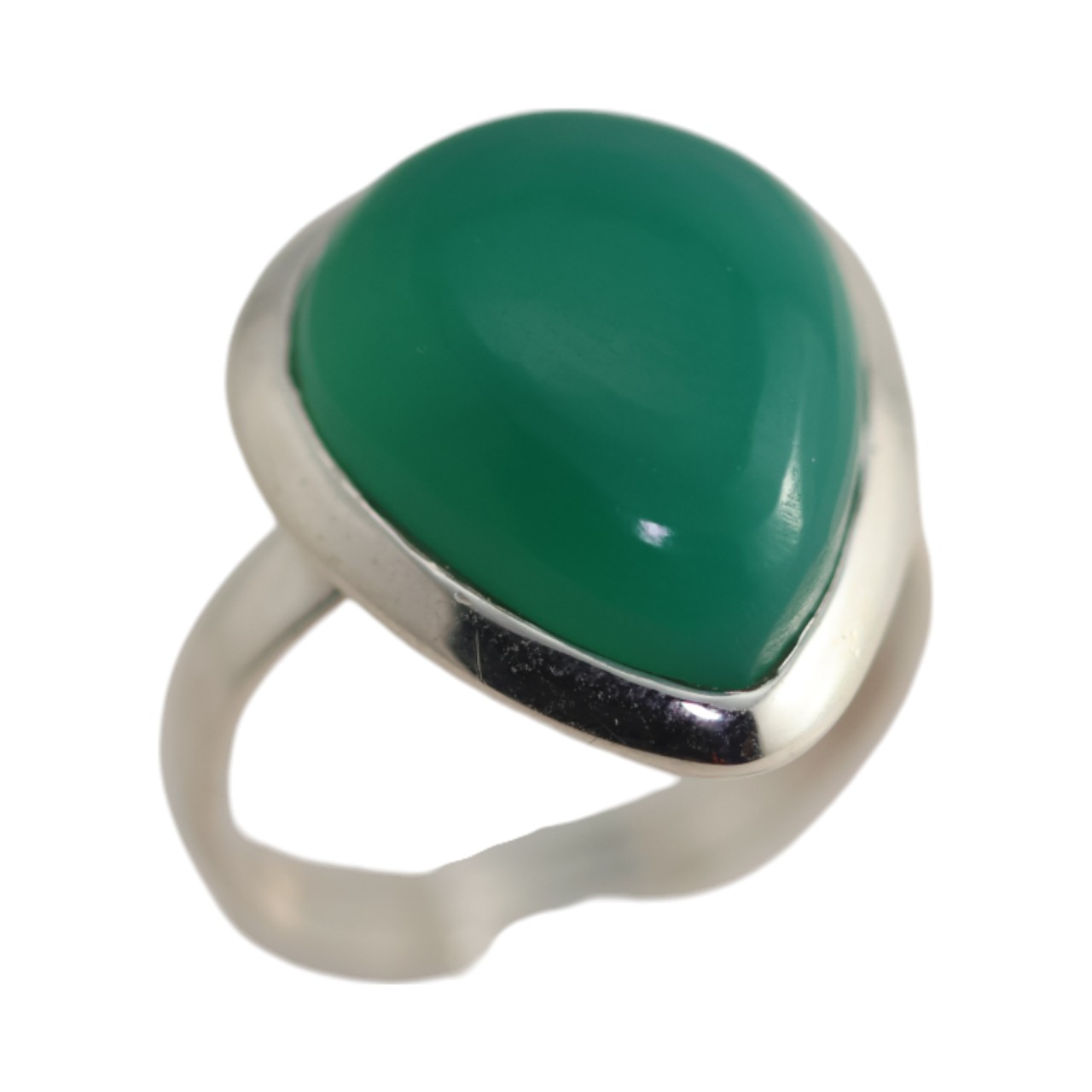 Tear Drop Shape Green Onyx Gemstone Ring - Elevate Your Style with Nature's Beauty! - Image 6