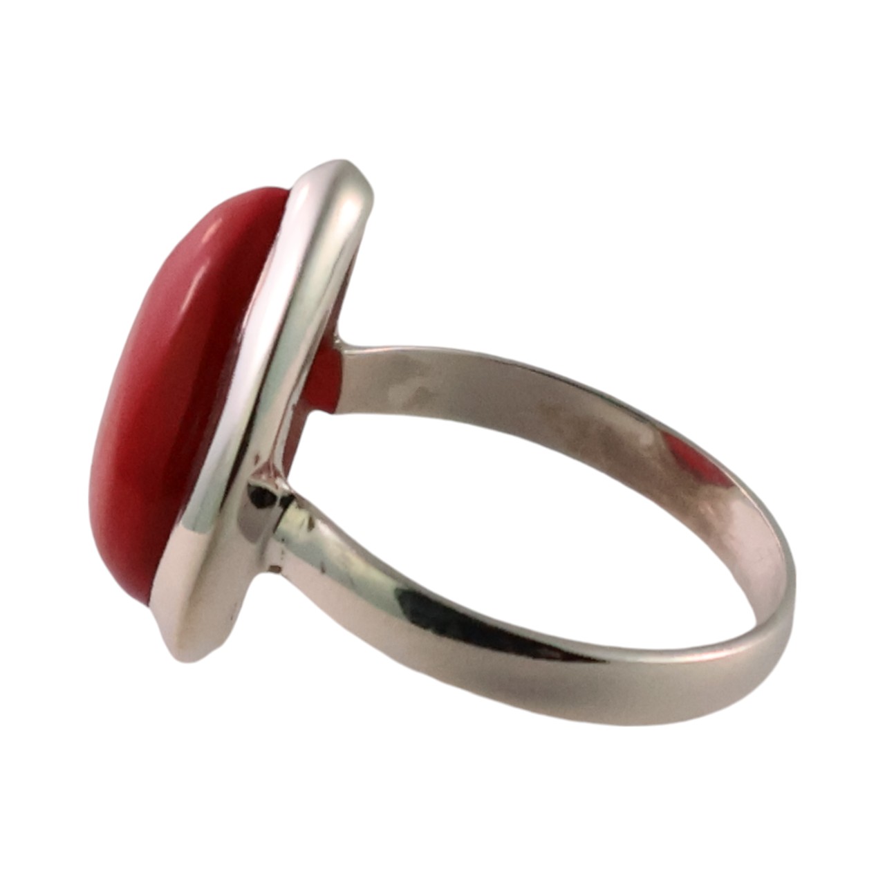 Stunning Tear Drop Shaped Red Coral Gemstone Ring - Add a Touch of Elegance to Your Look! - Image 2