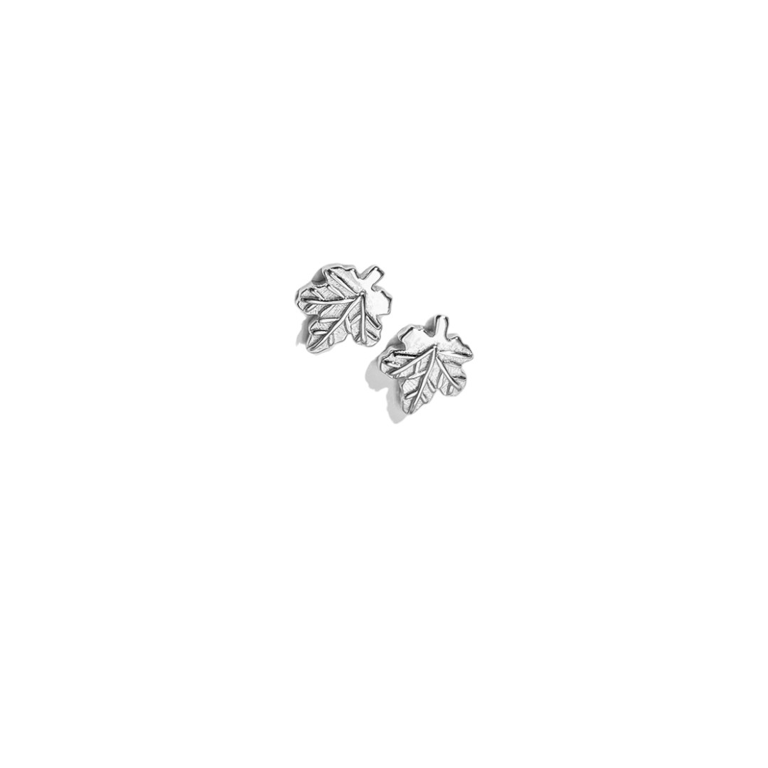Maple Leaf Earring Studs White Gold Plated Sterling Silver – Elegant Women’s Fashion Jewelry Gift - Image 4