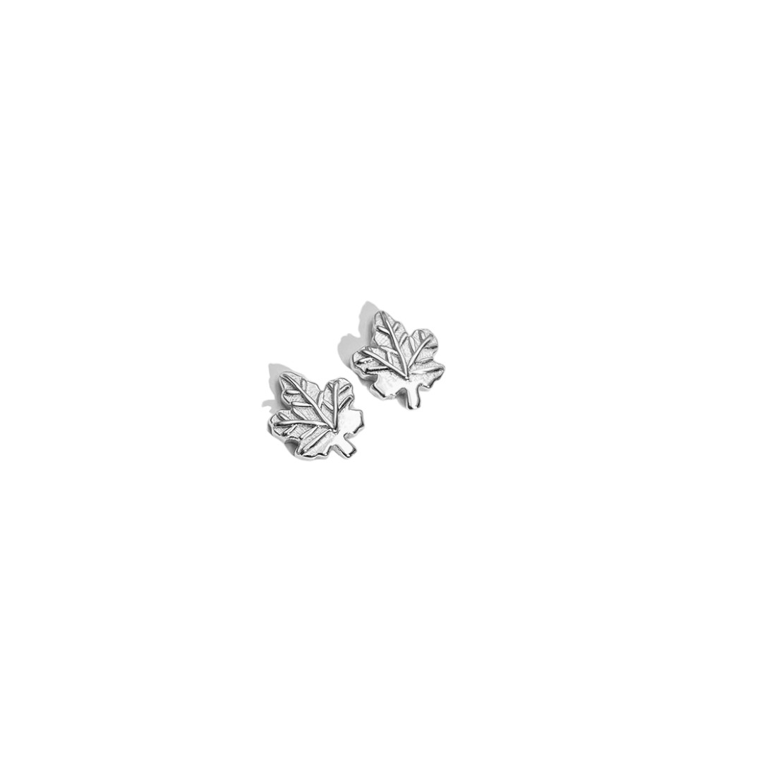 Maple Leaf Earring Studs White Gold Plated Sterling Silver – Elegant Women’s Fashion Jewelry Gift - Image 5