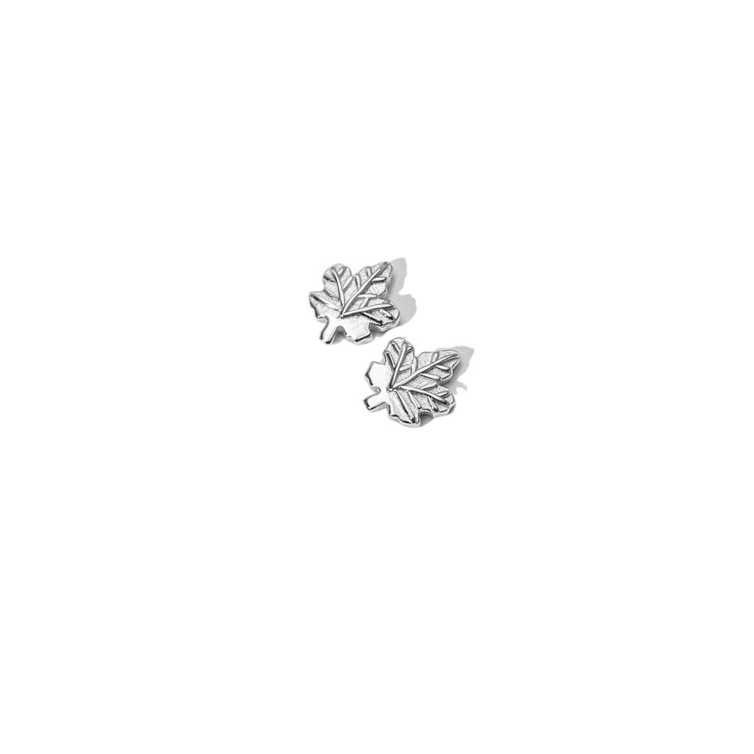 Maple Leaf Earring Studs White Gold Plated Sterling Silver – Elegant Women’s Fashion Jewelry Gift - Image 6