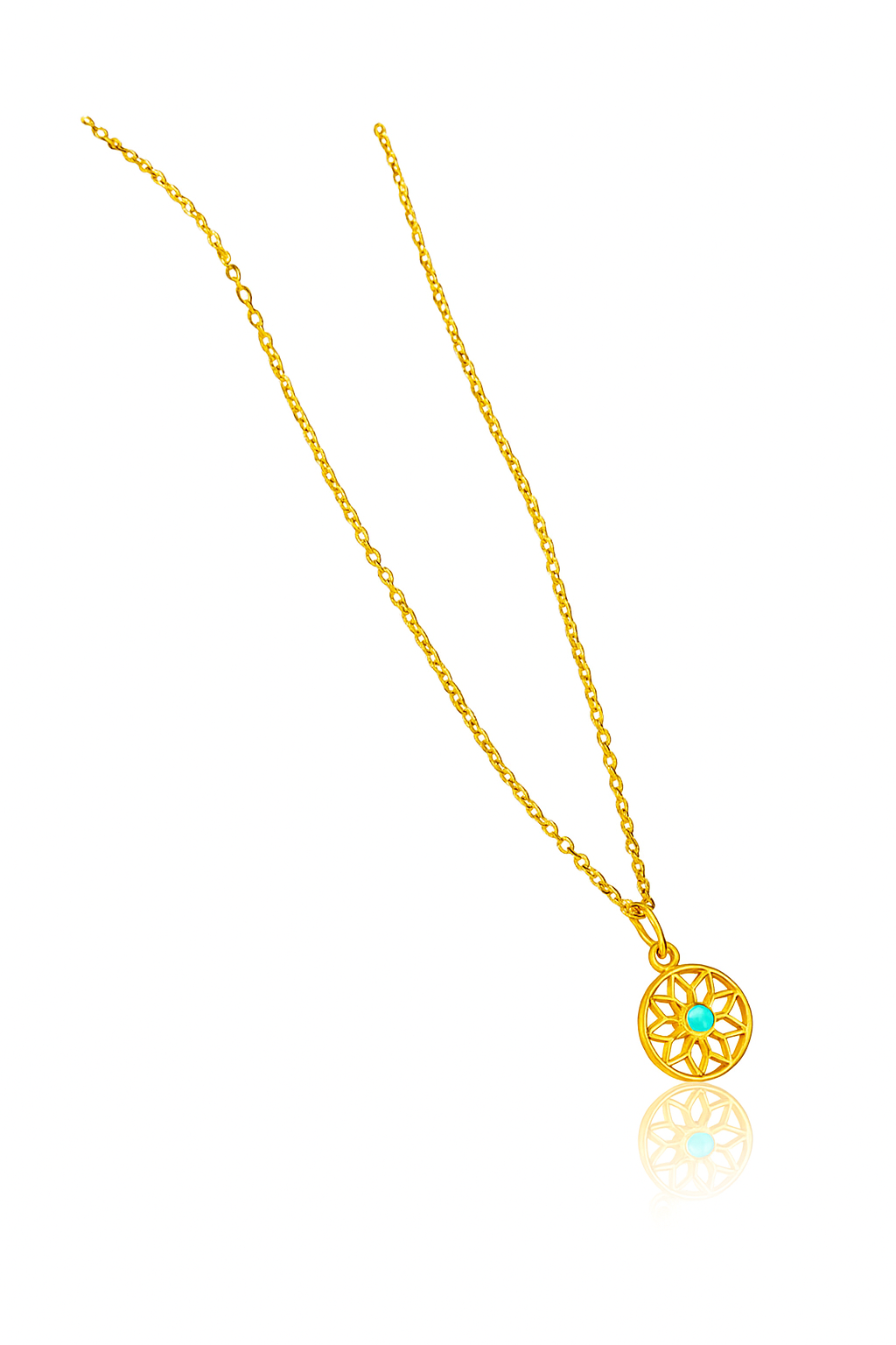 Blue Stone Dreamcatcher Necklace – 18K Gold Plated Sterling Silver Pendant, Unique Featherless Jewelry Gift - Image 5