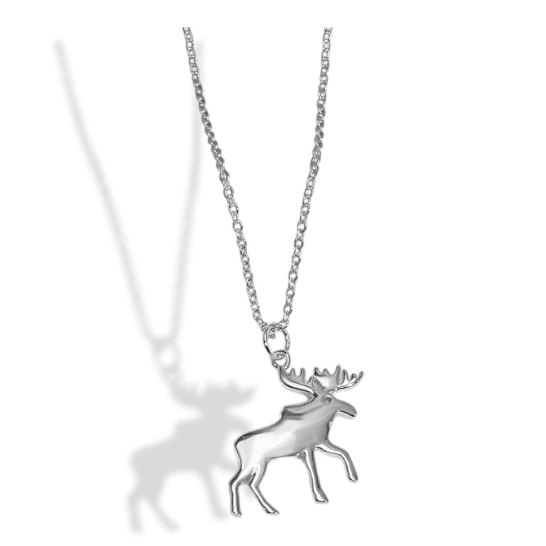 Elegant Moose Pendant Necklace – White Gold Plated Sterling Silver Christmas Jewelry Gift for Women - Image 5