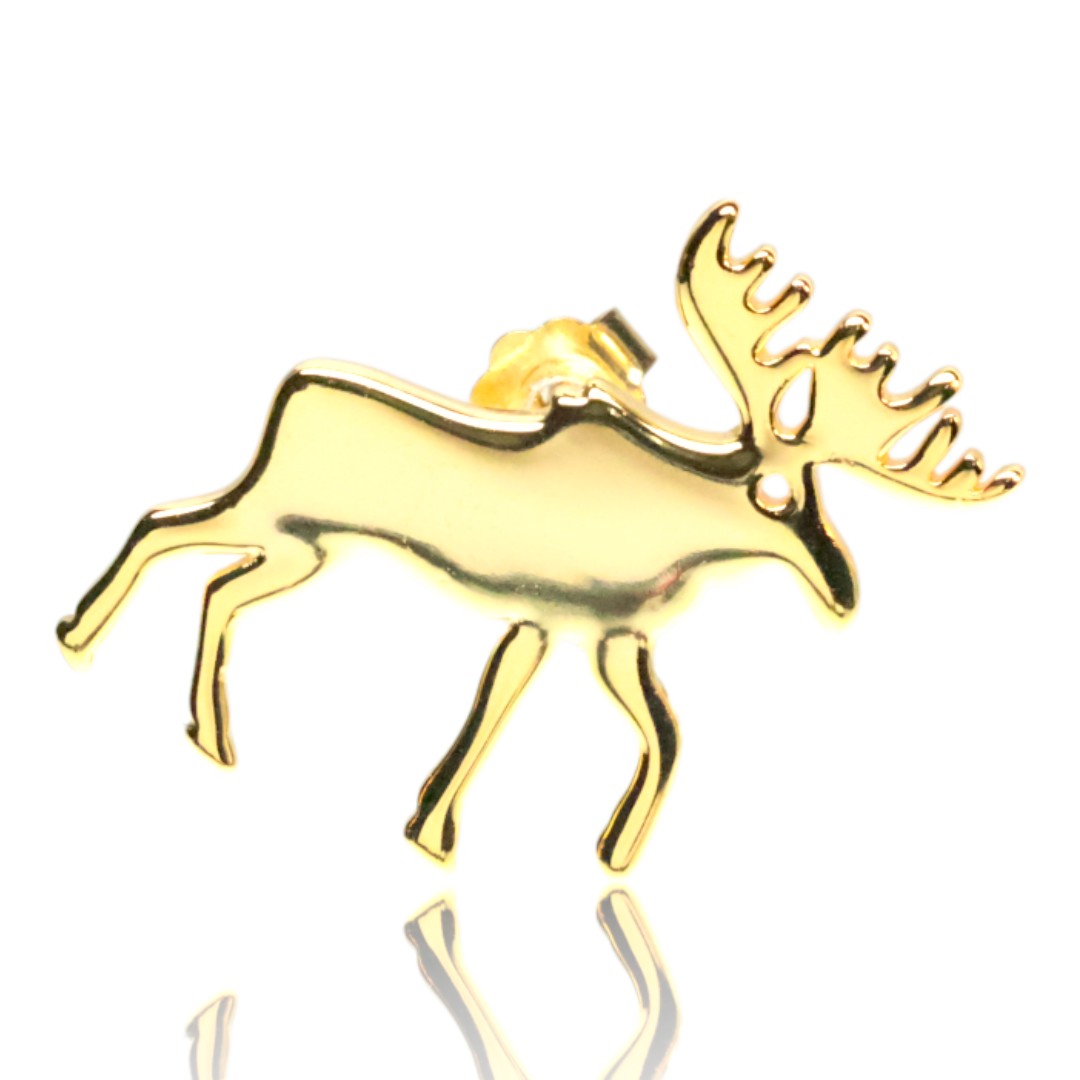 18K Gold Plated Moose Earrings – Sterling Silver Christmas Jewelry Gift for Women - Image 4