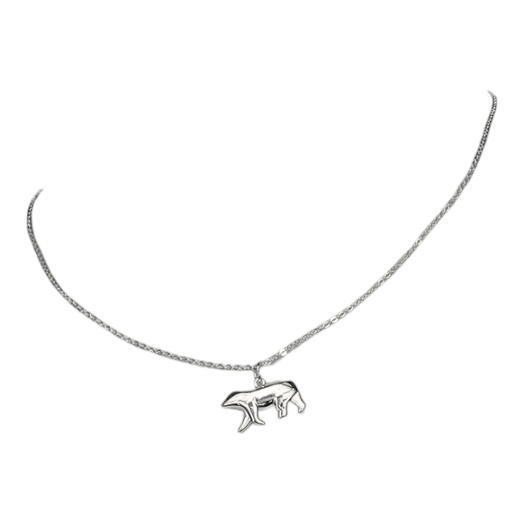 Polar Bear Pendant Necklace – White Gold Plated Sterling Silver | Unique Animal Jewelry Gift for Women - Image 2