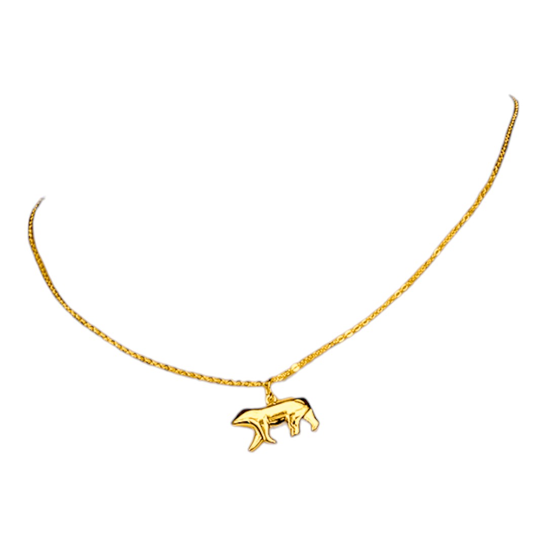 Polar Bear Pendant Necklace – 18K Gold Plated Sterling Silver | Unique Animal Jewelry Gift for Women - Image 2
