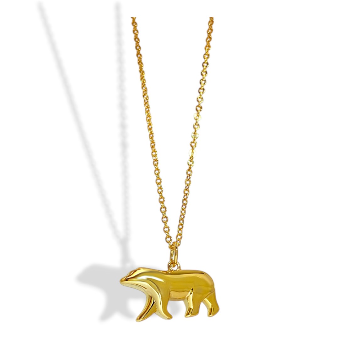 Polar Bear Pendant Necklace – 18K Gold Plated Sterling Silver | Unique Animal Jewelry Gift for Women - Image 3