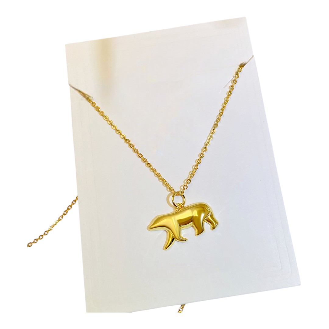 Polar Bear Pendant Necklace – 18K Gold Plated Sterling Silver | Unique Animal Jewelry Gift for Women - Image 4