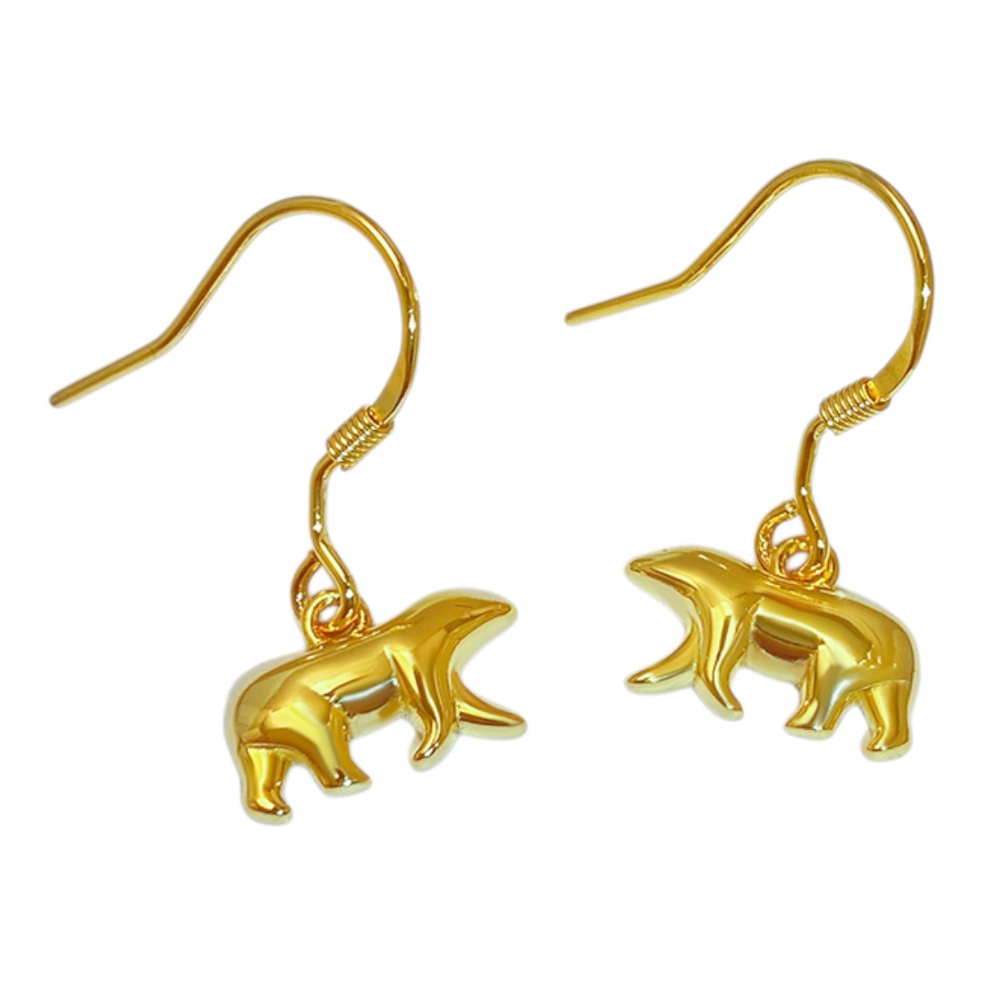 18K Gold Plated Polar Bear Hanging Earrings – Sterling Silver Animal Jewelry for Women - Image 4