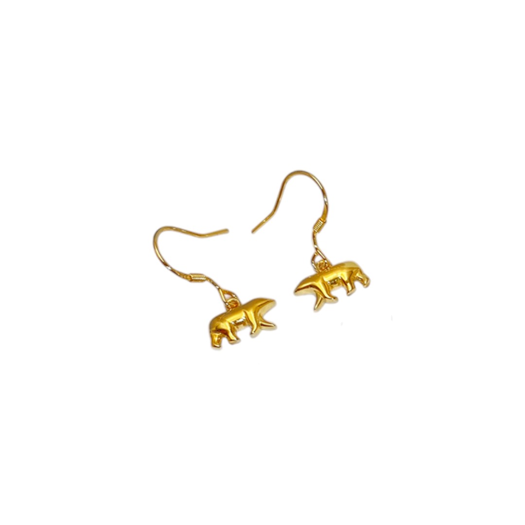 18K Gold Plated Polar Bear Hanging Earrings – Sterling Silver Animal Jewelry for Women - Image 5