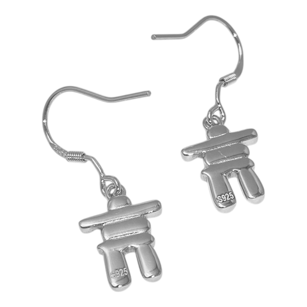 Inuksuk Earrings White Gold Plated Sterling Silver – Unique Canadian Jewelry Gift for Women - Image 5