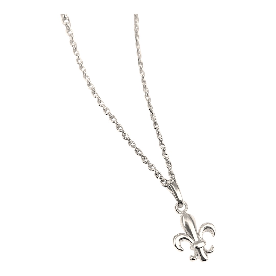 Fleur de Lys Pendant – White Gold Plated Sterling Silver Pendant | Elegant French Jewelry - Image 2