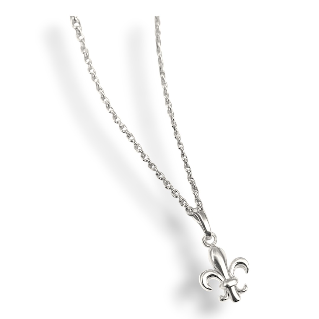 Fleur de Lys Pendant – White Gold Plated Sterling Silver Pendant | Elegant French Jewelry - Image 3