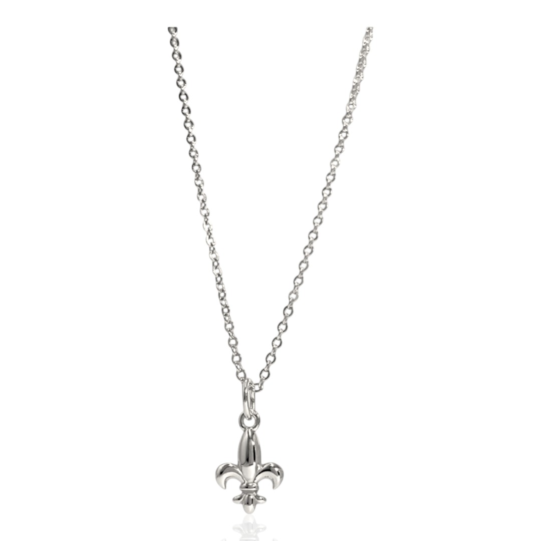 Fleur de Lys Pendant – White Gold Plated Sterling Silver Pendant | Elegant French Jewelry - Image 4