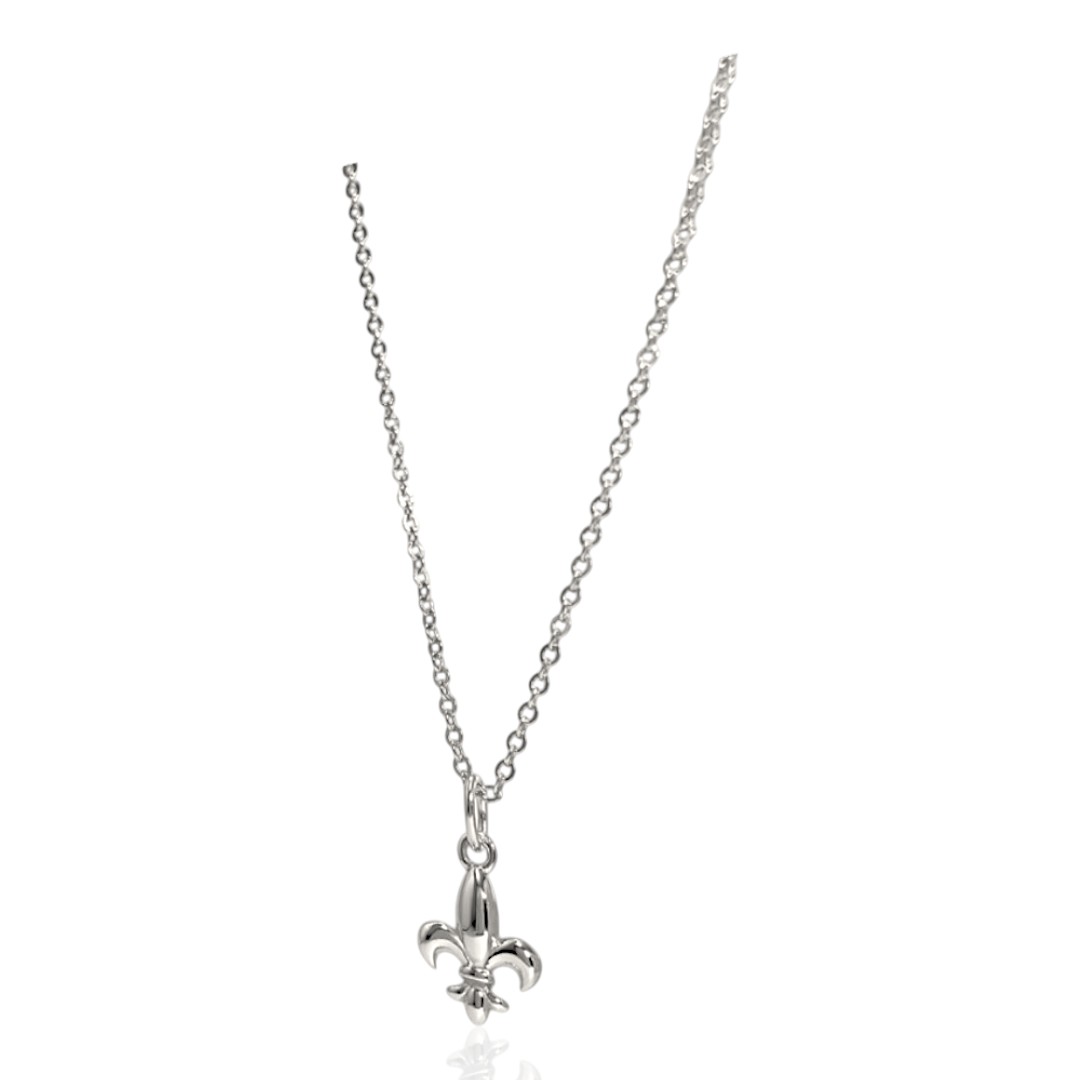 Fleur de Lys Pendant – White Gold Plated Sterling Silver Pendant | Elegant French Jewelry - Image 5