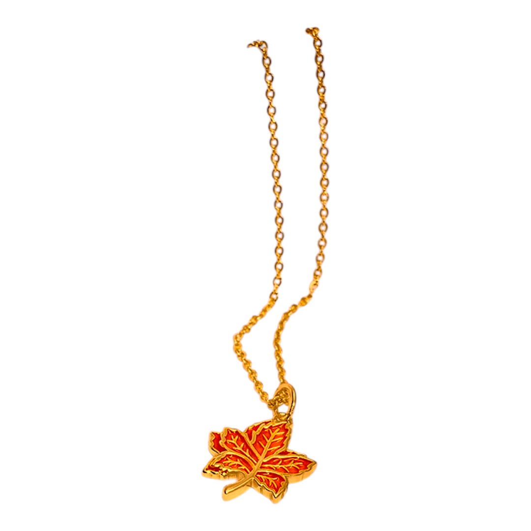 18K Gold Plated Red Enamel Maple Leaf Pendant Necklace – Sterling Silver Jewelry for Women - Image 5