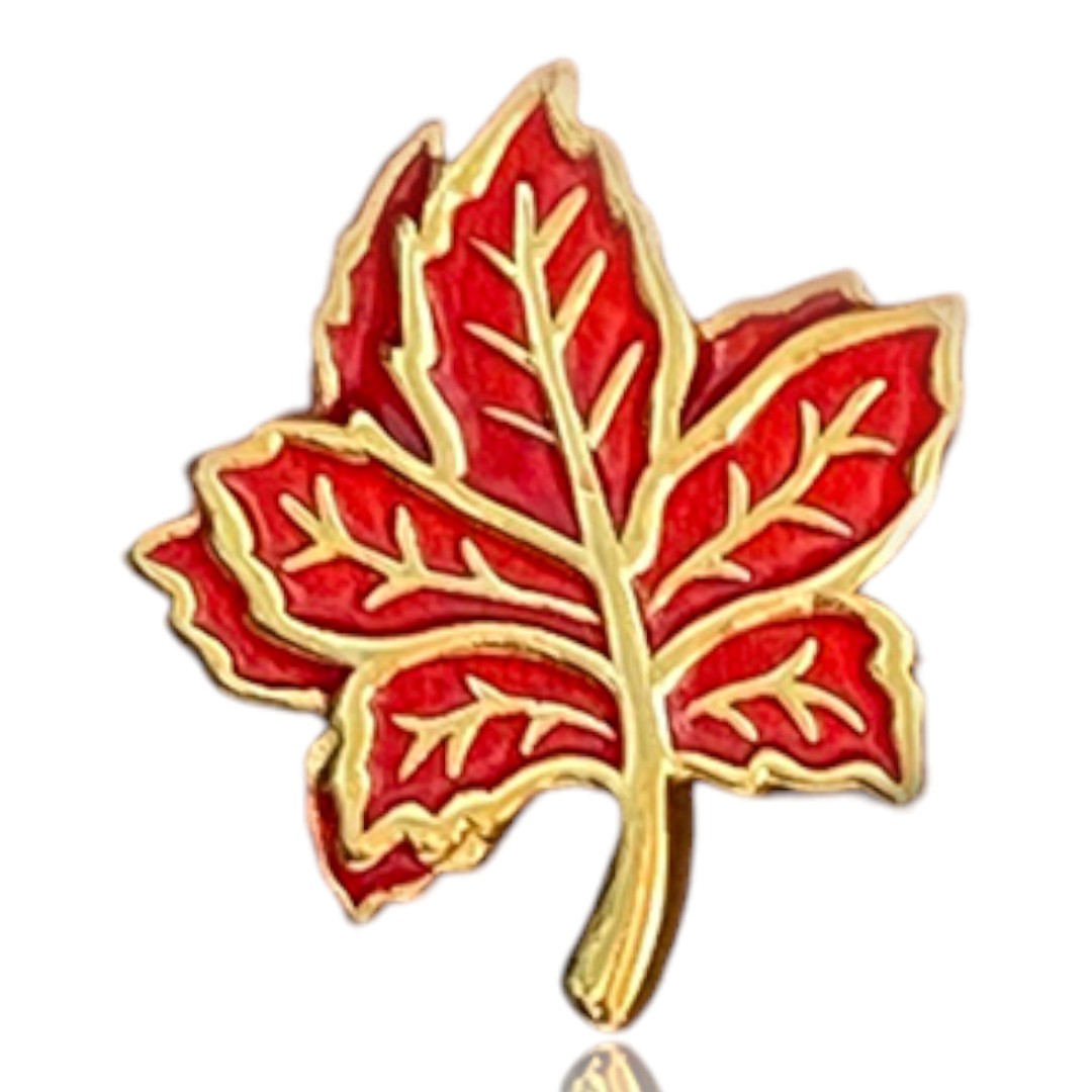 18K Gold Plated Red Maple Leaf Stud Earrings – Sterling Silver Enamel Jewelry for Women - Image 2