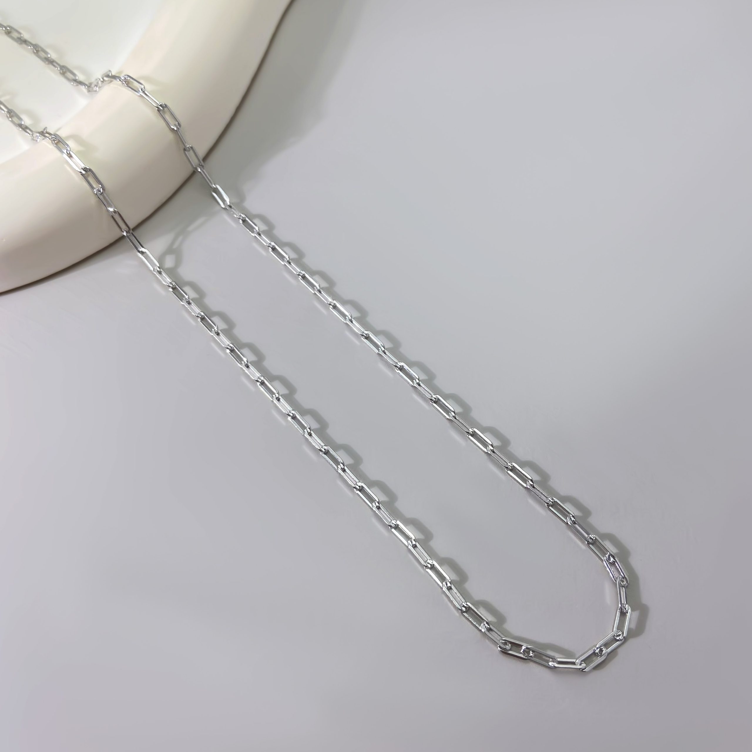 White Gold Plated Silver Chain - Elegant Necklace for Men & Women | Hypoallergenic Jewelry - Image 2