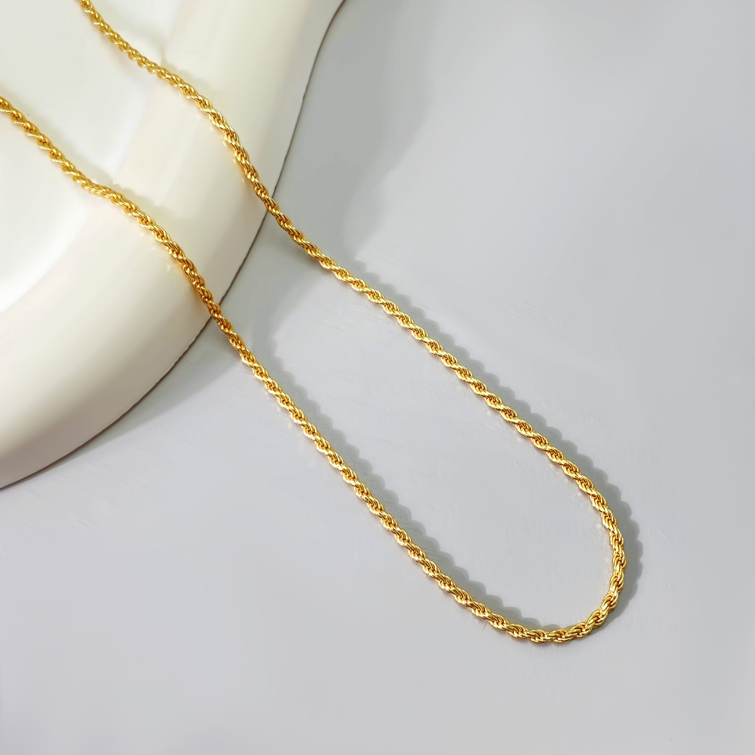 Gold Plated Rope Chain Necklace - Stylish Rope-Style Chains for Men & Women - Image 3