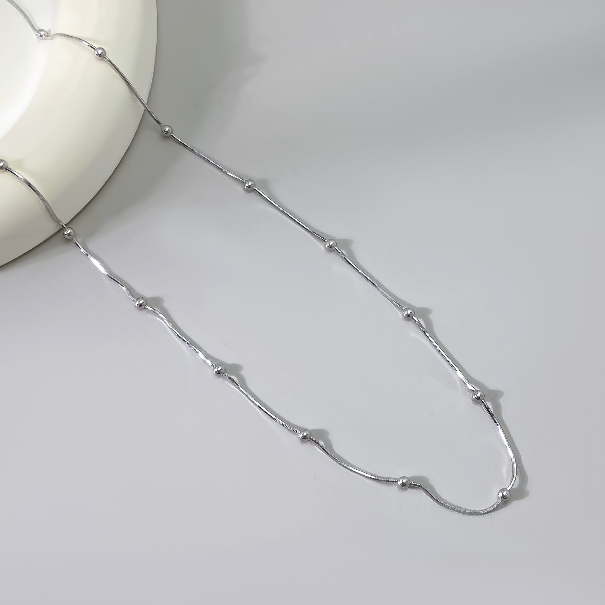 Silver Crystal Chain - Elegant Women's Jewelry Necklace | Sparkling Silver Fashion Accessory - Image 2