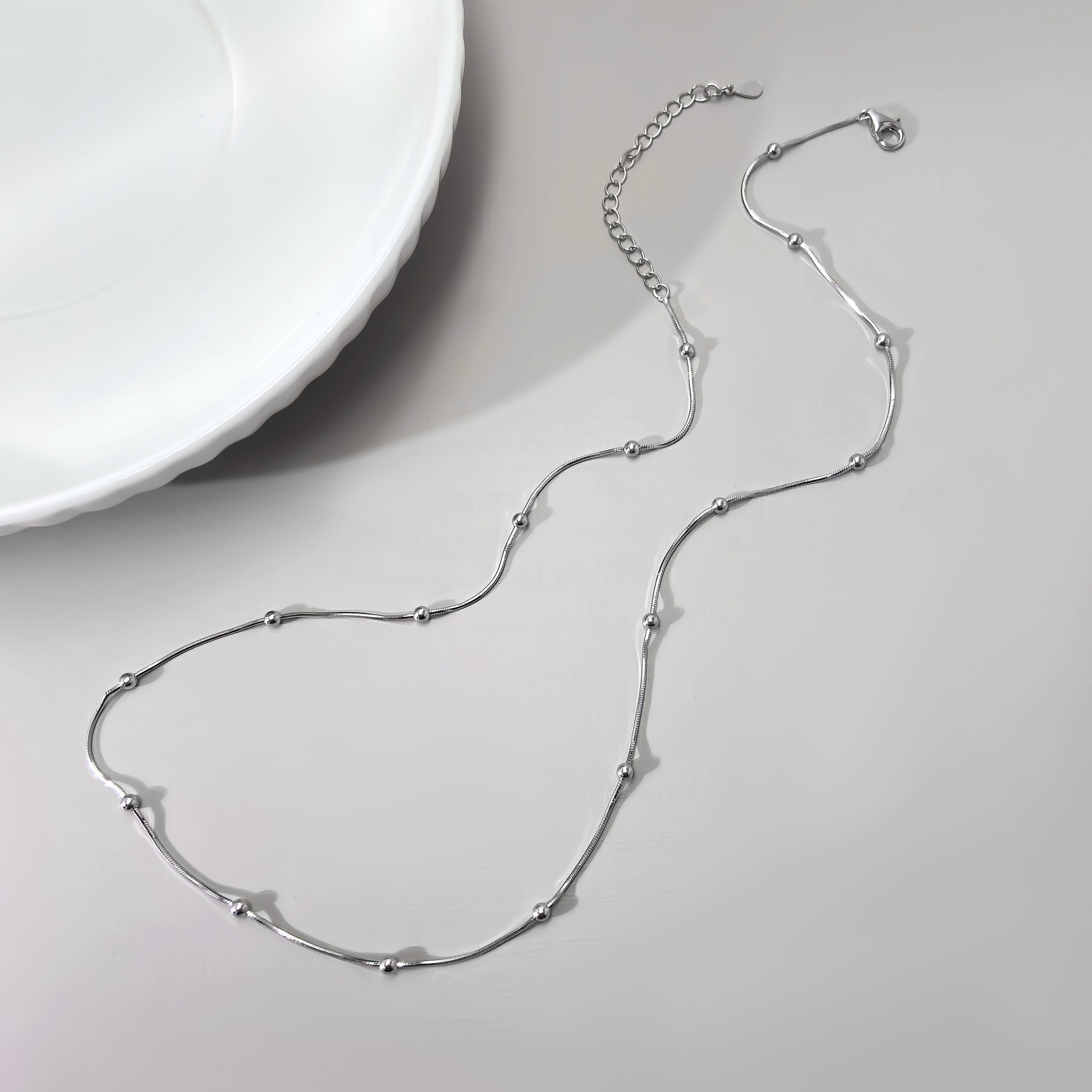 Silver Crystal Chain - Elegant Women's Jewelry Necklace | Sparkling Silver Fashion Accessory - Image 3